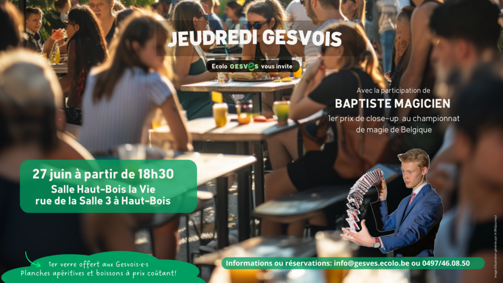 Invitation au Jeudredi: L’apéro des Gesvois·e·s !